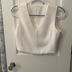 Luna crop top in white side zipper